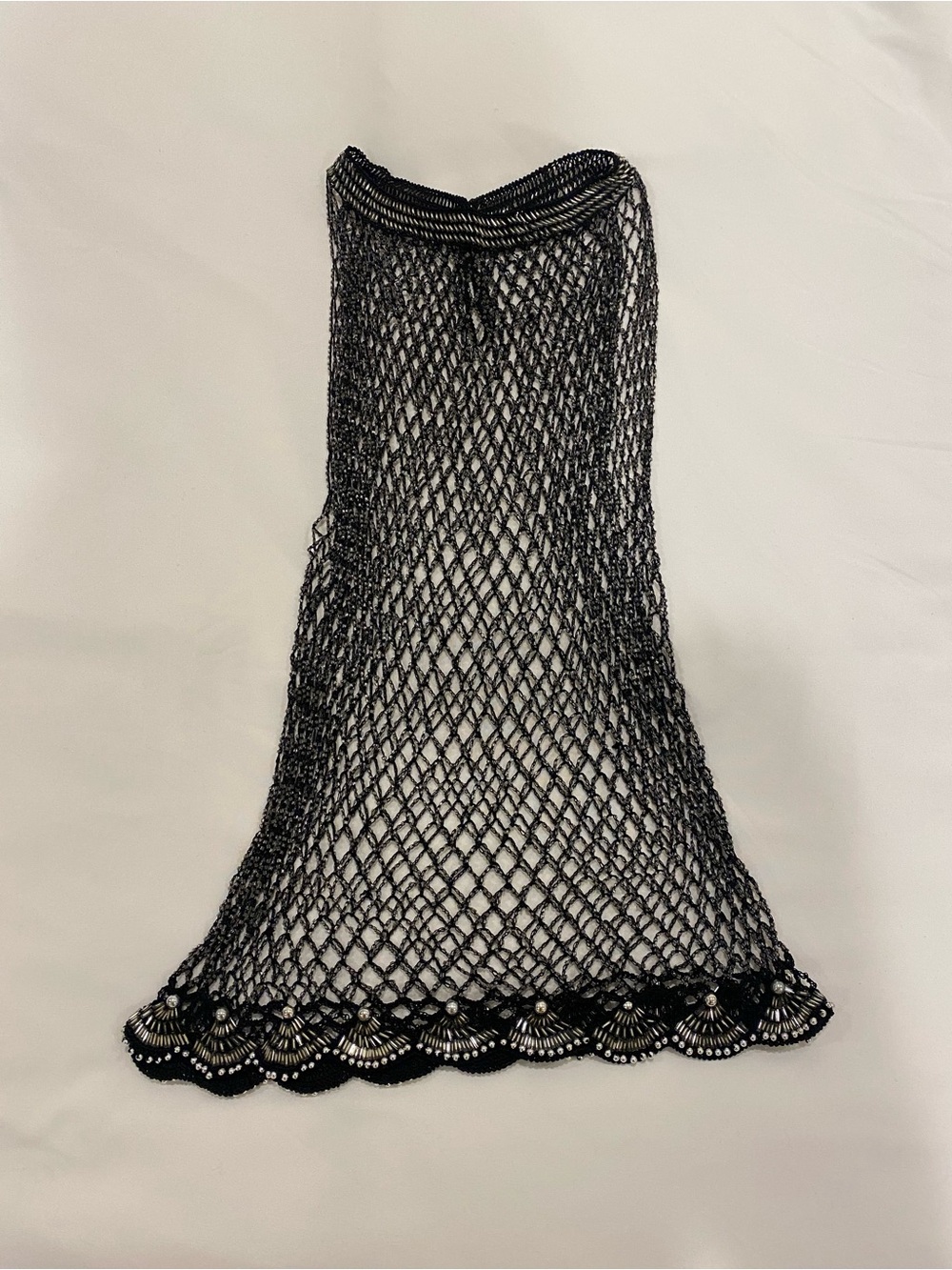 Black Crochet Net Top